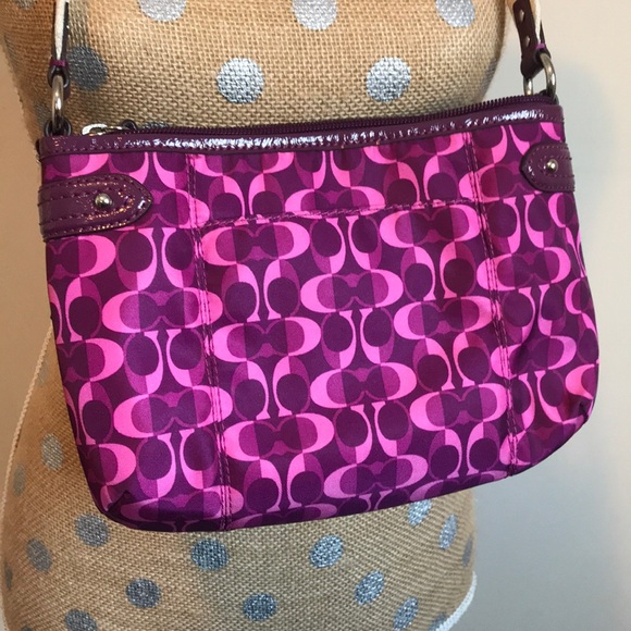 Purple Coach Signature C's Handbag purse - Picture 4 of 5